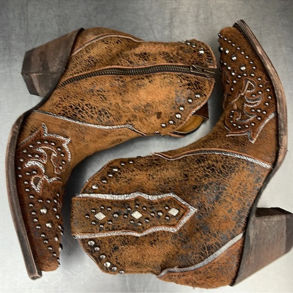 Old Gringo “Ilona short boots” in studded rust leather - Picture 9 of 10